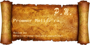 Prommer Melióra névjegykártya